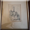 A09. Framed Salvador Dali El Cid etching from the Collector's Guild. Frame: 15"h x 12"w 